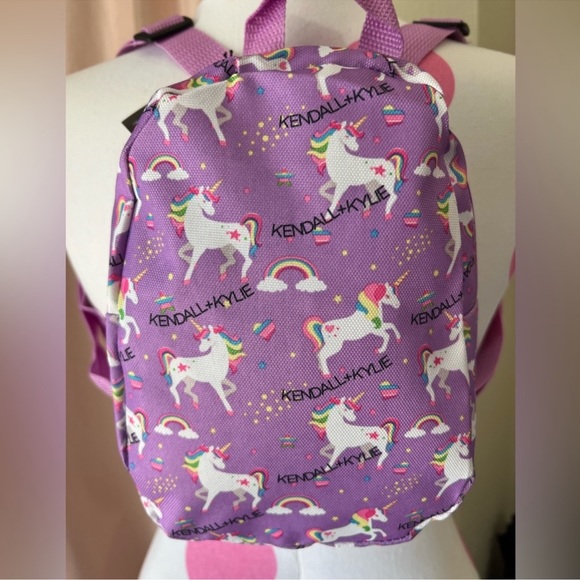 NWT Kendall & Kylie Unicorn Rainbow Purple Mini Backpack - Picture 2 of 5